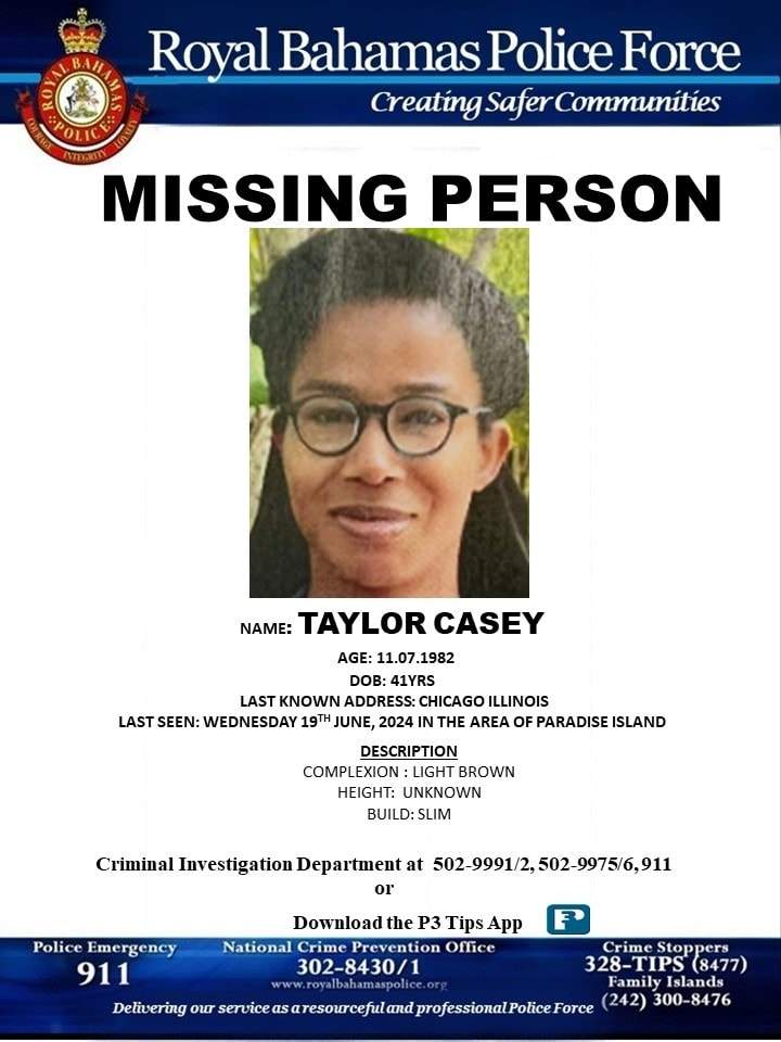 A missing persons flyer for Taylor Casey.