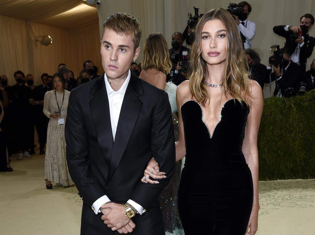 Justin and Hailey Bieber in evening wear