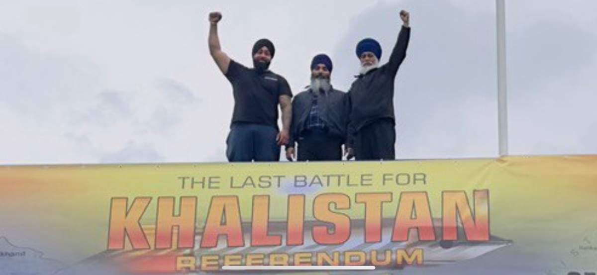 Inderjeet Singh Gosal, left, with Hardeep Singh Nijjar, middle.