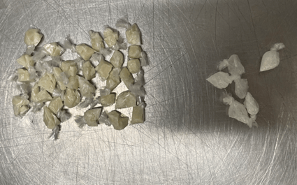 Crystal meth and cocaine that Edmonton police said was seized from Bibi 16 Convenience Store, located at 10562 96 St. in July 2024.