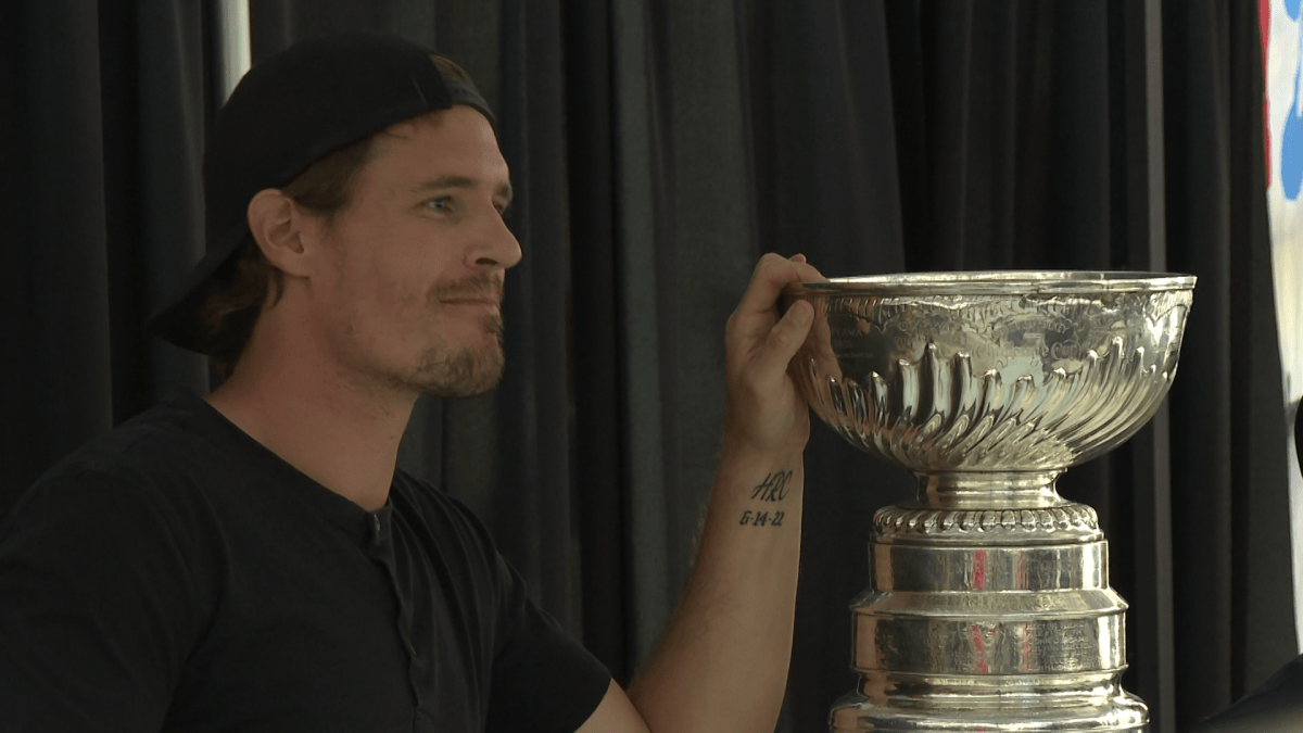 Florida Panther forward Nick Cousins visited his hometown of Belleville, Ont., on Tuesday with the Stanley Cup.