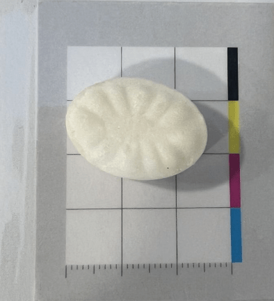 Photo of the white candy that was tested at an Auckland drug-checking clinic.