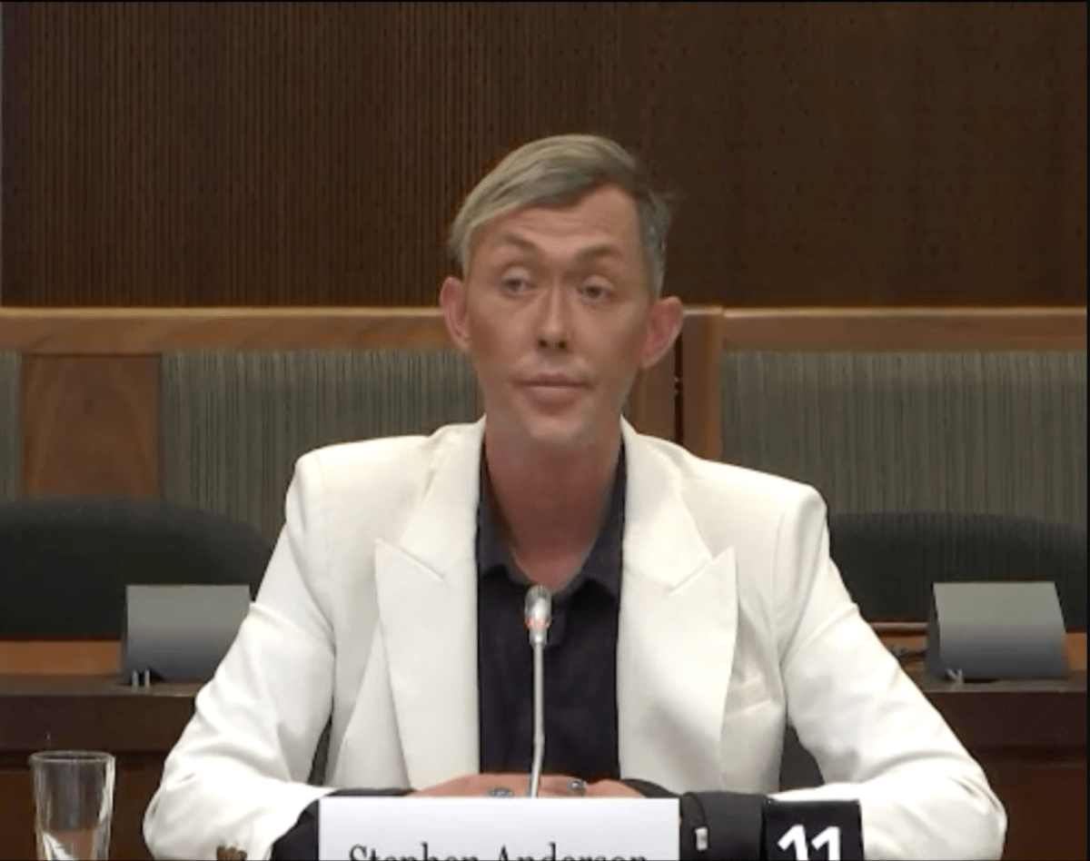 Minister Randy Boissonnault's former business partner, Global Health Imports co-founder Stephen Anderson, testifying to the parliamentary ethics committee on July 17, 2024.