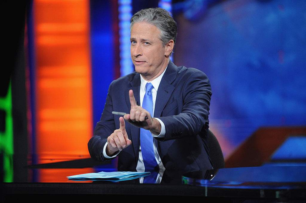 Jon Stewart hosts "The Daily Show with Jon Stewart" #JonVoyage on August 6, 2015 in New York City