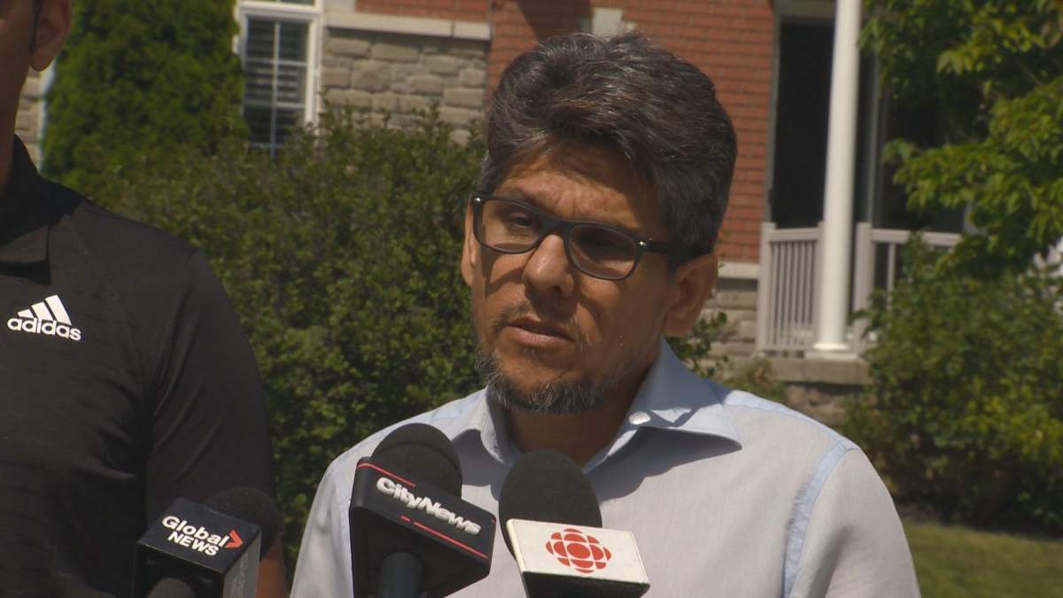 Syed Mareer, father of 13-year-old Subhan Mareer speaking with reporters on Thursday.