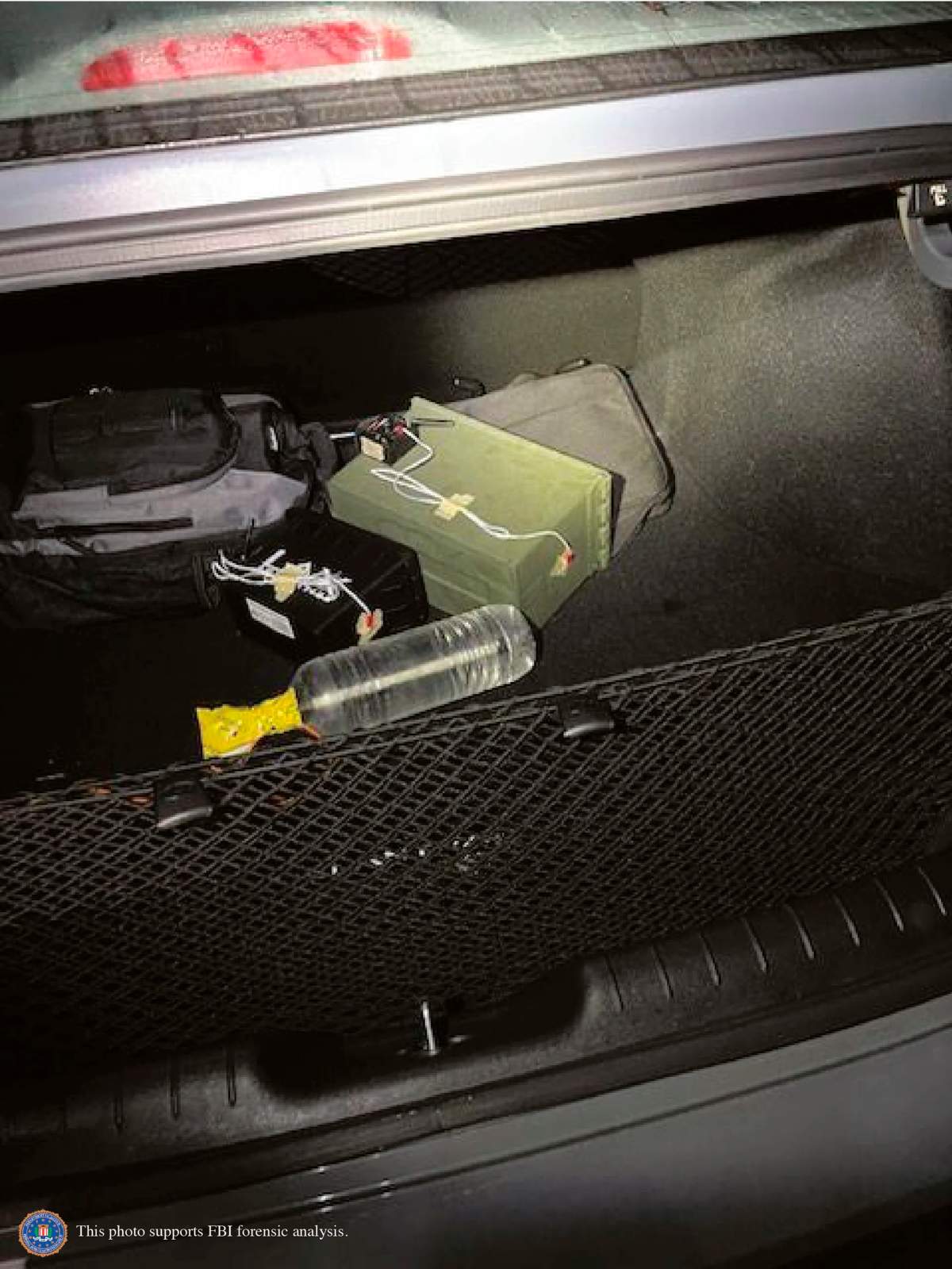 This image provided by the FBI shows two improvised explosive devises as initially discovered in Thomas Matthew Crooks’ car at the scene in Butler, Pa., July 13, 2024. Crooks searched online for events of both former President Donald Trump and President Joe Biden and saw the Pennsylvania campaign rally where he opened fire as a “target of opportunity,” a senior FBI official said.