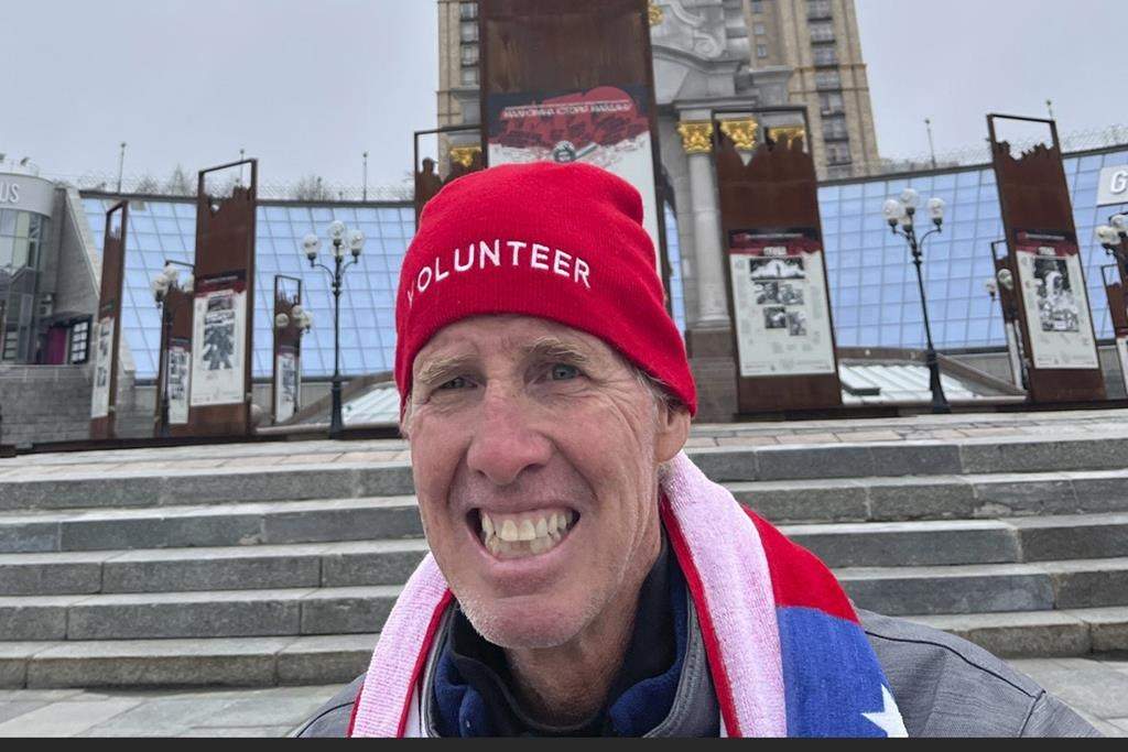 This photo provided by Hédi Aouidj shows Ryan Routh, a suspect in the apparent assassination attempt of Republican presidential nominee and former President Donald Trump, in Maidan, Ukraine on April 10, 2024.