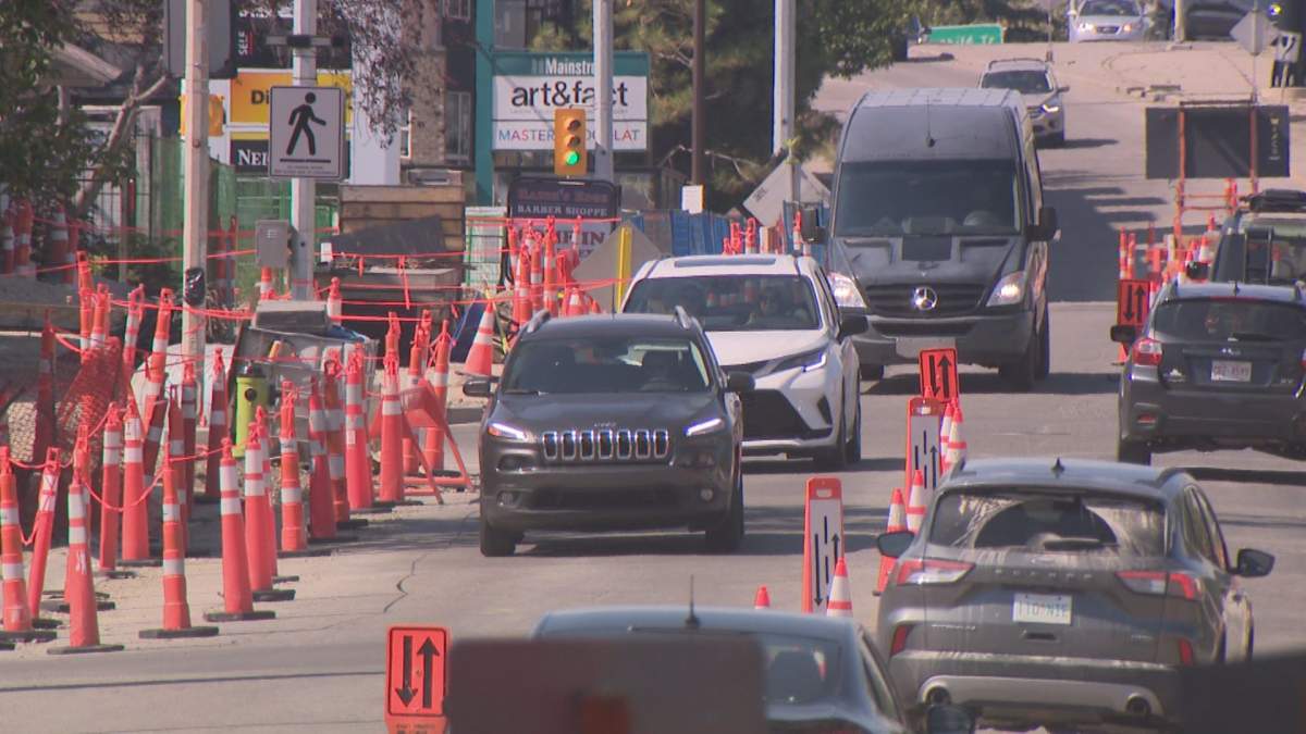Heavy construction in Marda Loop has caused challenges for drivers this summer. 