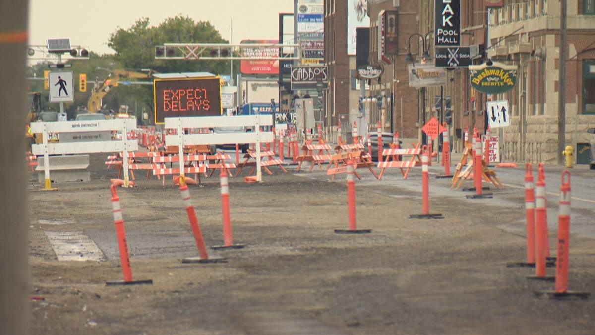 The City of Regina says construction on Dewdney Avenue is halfway complete.