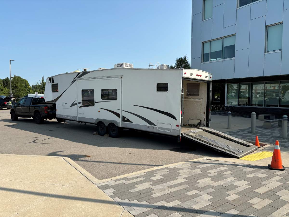 Toy Hauler RV that was used to conceal and transport the stolen vehicles
