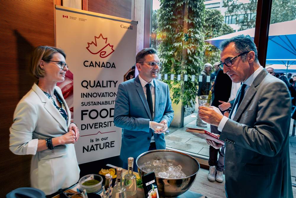 Holger Böckner at an event in Berlin promoting Canadian delicacies.