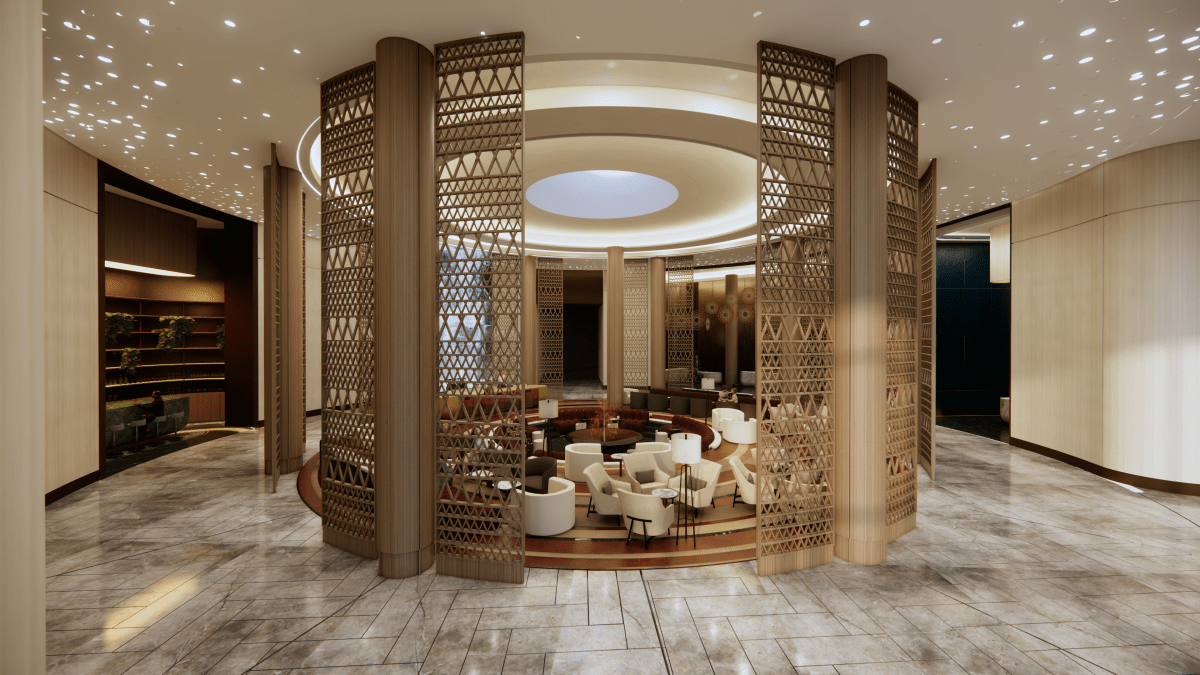 Rendering of the new lobby as part of the expanded River Cree Resort and Casino on the Enoch Cree Nation near Edmonton.