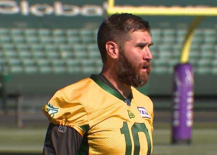 Edmonton Elks quarterback McLeod Bethel-Thompson is seen at Commonwealth Stadium in September 2024.