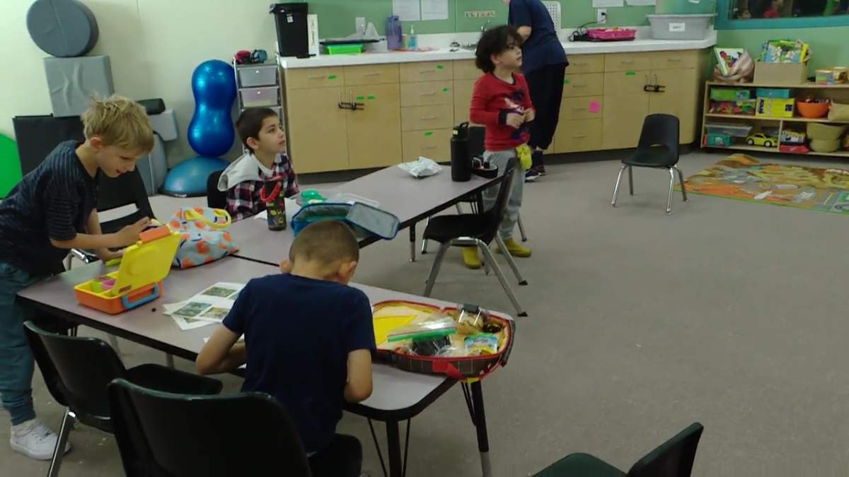 Students at the Jim Jiwani Autism Academy in Edmonton on Thursday, September 12, 2024.