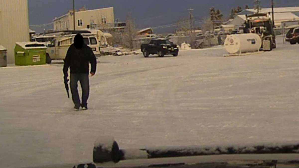 A man was shot by Yukon RCMP after he was threatening people at the Air North hangar in Whitehorse on Nov. 24, 2022.