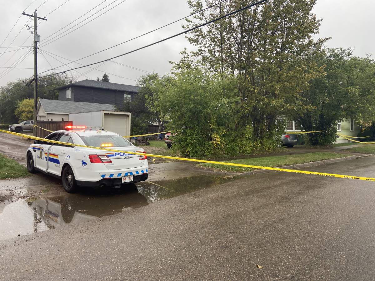 RCMP investigate after three people were found dead in the area of 50th Street and 47th Avenue in Lloydminster, Alta.