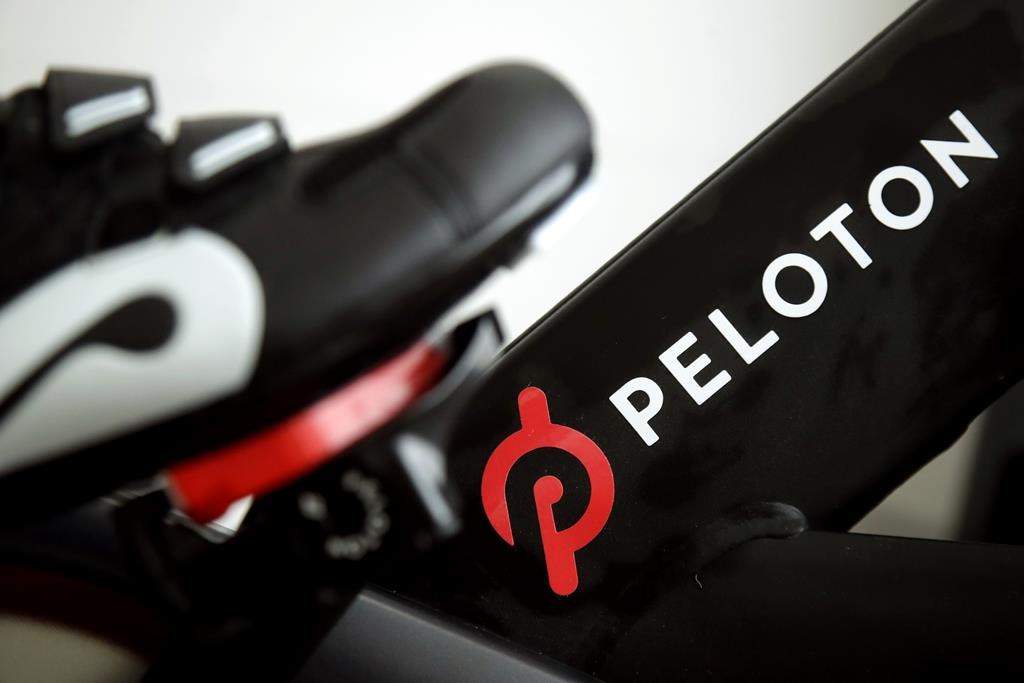 FILE - A Peloton bike is shown on Nov. 19, 2019, in San Francisco.