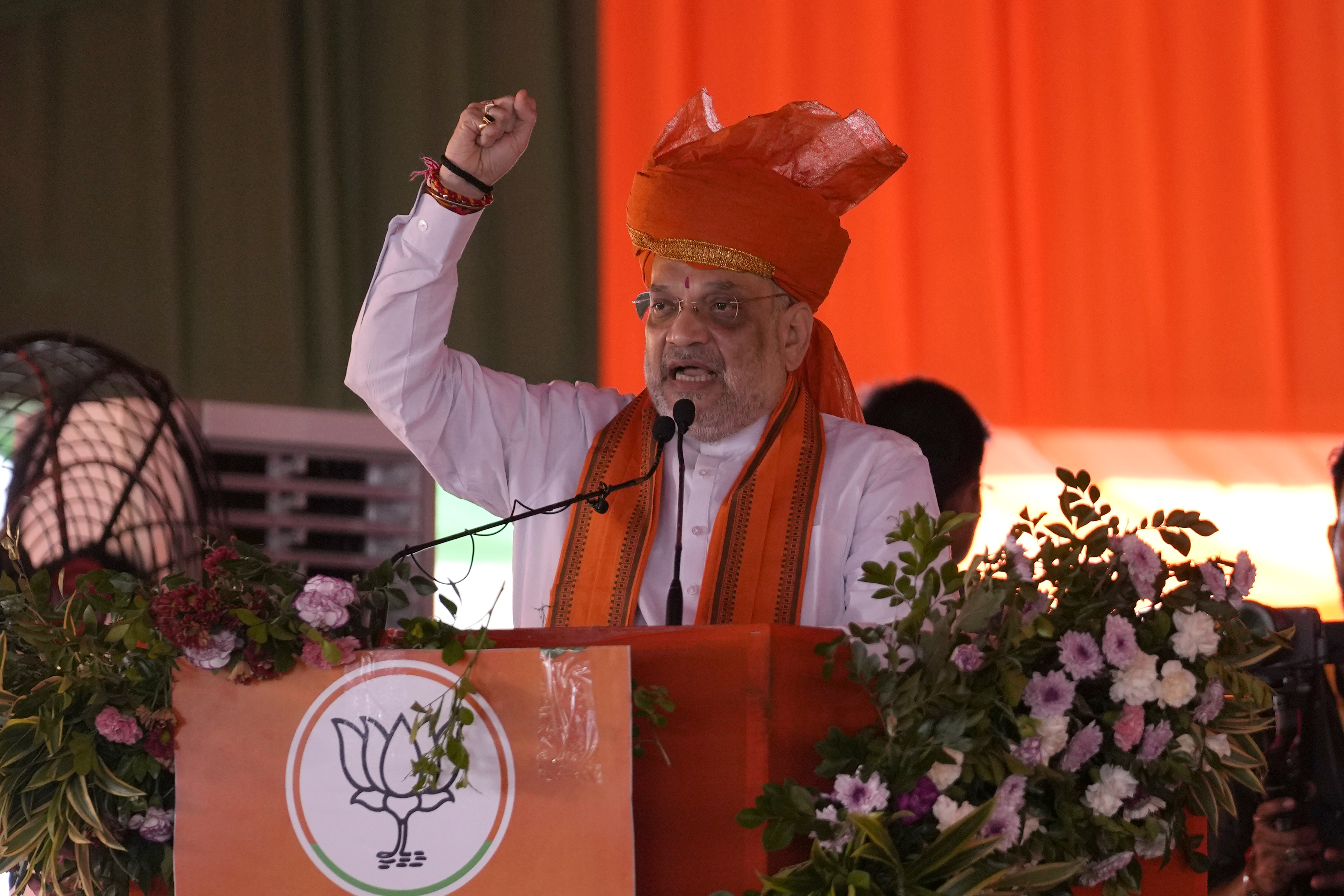 India Home Minister Amit Shah, Sept. 7, 2024.(AP Photo/Channi Anand).