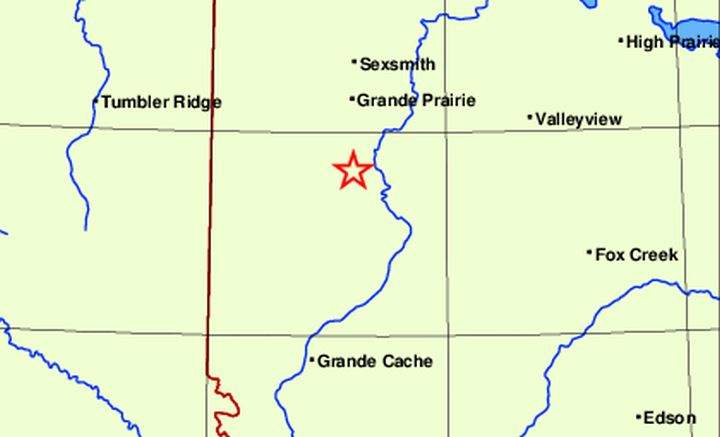 Officials have confirmed that a 4.5-magnitude earthquake occurred 39 kilometres south of Grande Prairie, Alta., on Thursday.