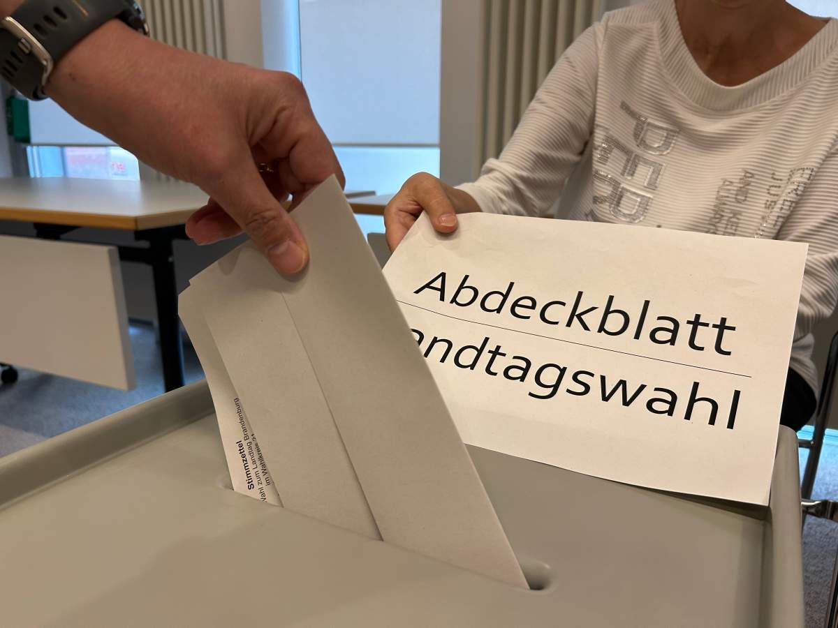 Voters came out to cast their ballot in Potsdam in the state of Brandenburg on election day.