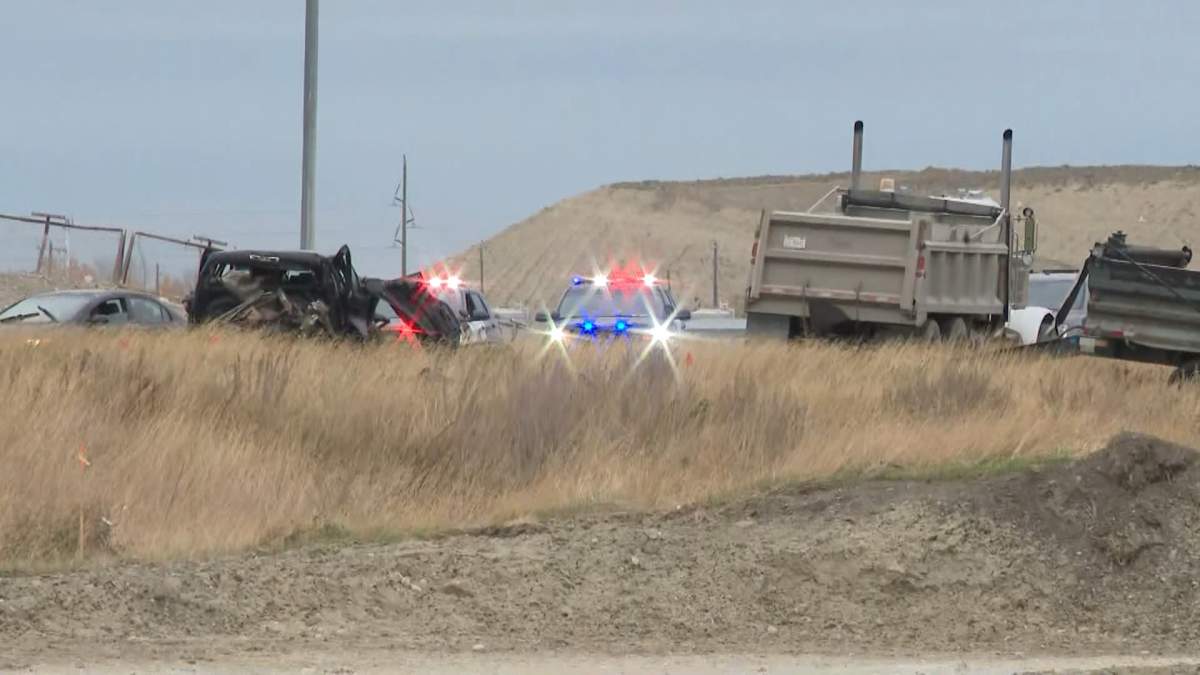 A crash involving ten vehicles, including a dump truck, two semis and two pickups sent six people to hospital during the Monday morning rush hour.