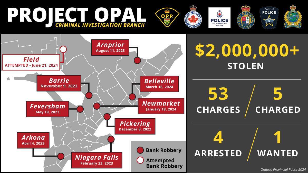 A multi-jurisdictional task force looked into a series of robberies across Ontario.