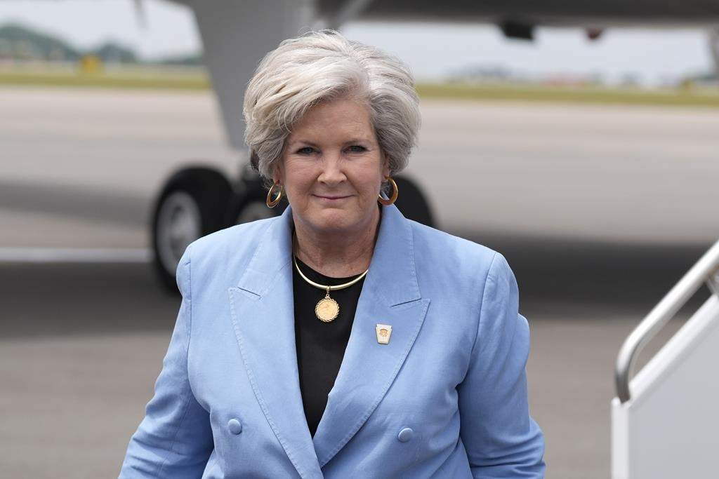 FILE - Trump co-campaign manager Susie Wiles is seen at Nashville International Airport as Republican presidential candidate former President Donald Trump arrives, July 27, 2024, in Nashville, Tenn. (AP Photo/Alex Brandon, File).