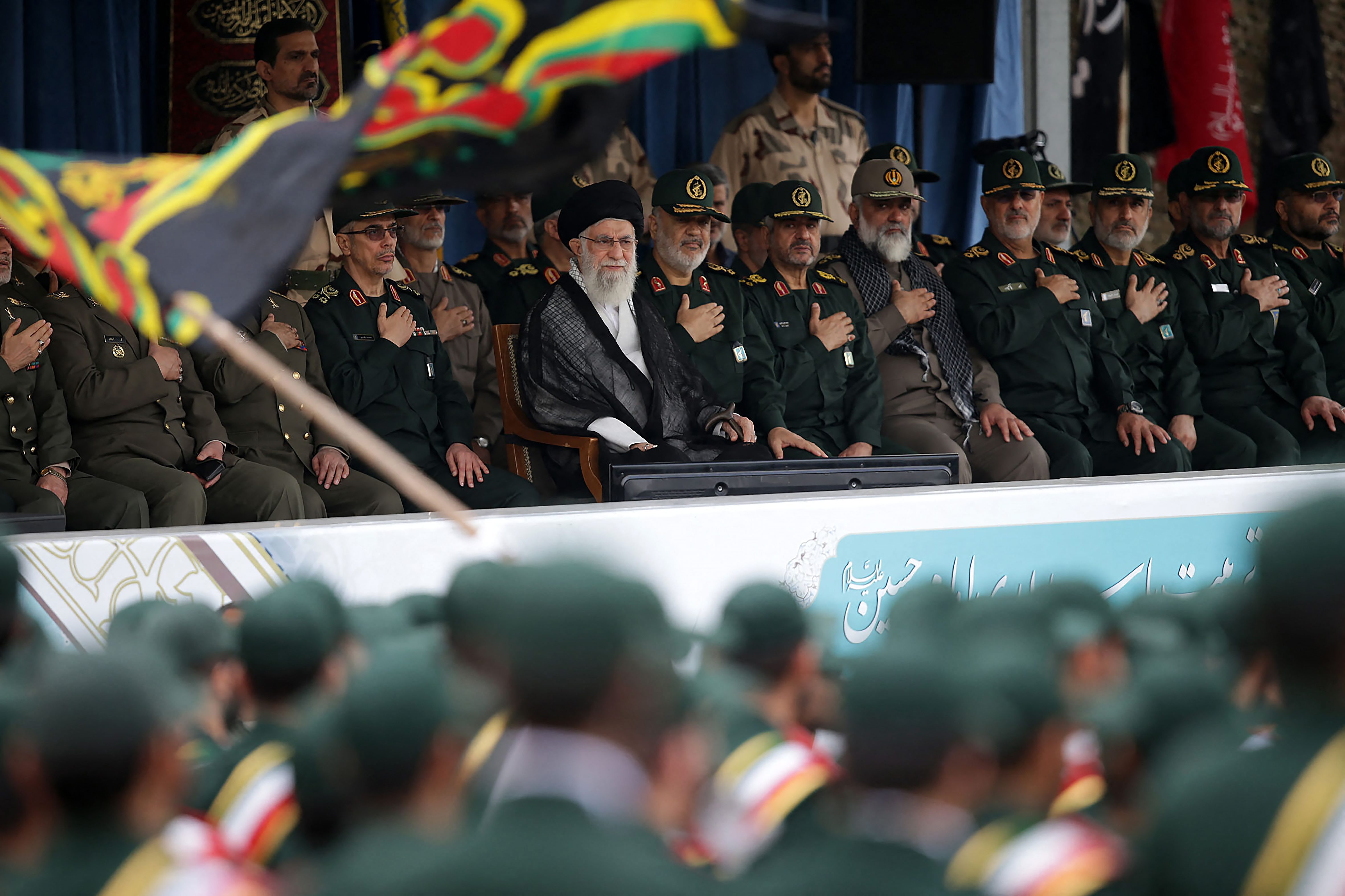 Iran’s Supreme Leader Ali Khamenei at a graduation ceremony for Iran’s Islamic Revolutionary Guard Corps (IRGC), Tehran, Oct. 13, 2019. Photo by SalamPix/ABACAPRESS.COM