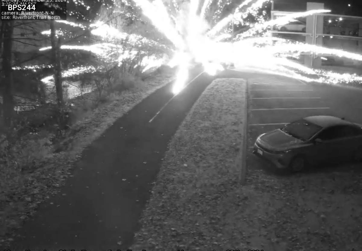 Belleville Police are looking for a suspect after an incident involving fireworks was reported within the city, asking for the public's assistance.