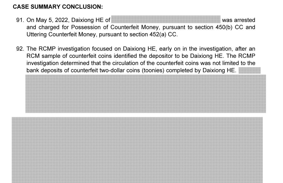RCMP report excerpt