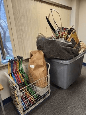 Stolen archery equipment recovered by the Kamloops RCMP.