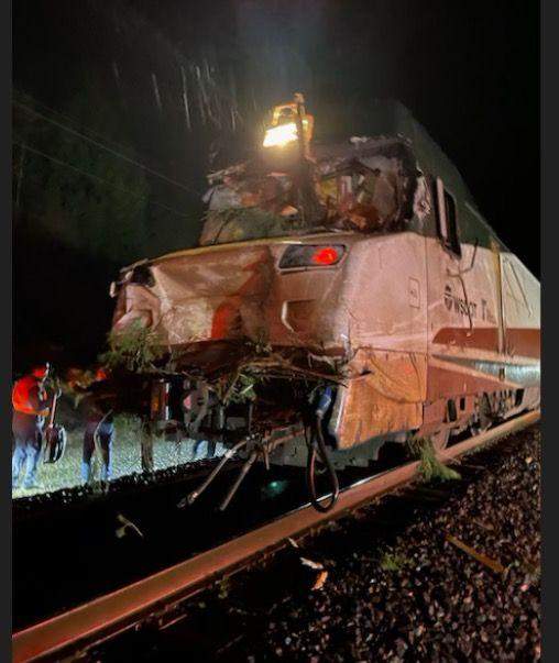 A look at the damage sustained by the Amtrak train in Washington State during the bomb cyclone on Tuesday night.