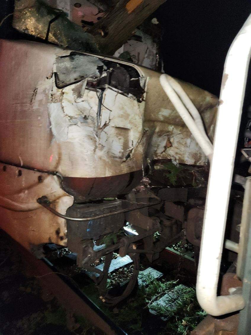 A look at the damage sustained by the Amtrak train in Washington State during the bomb cyclone on Tuesday night.