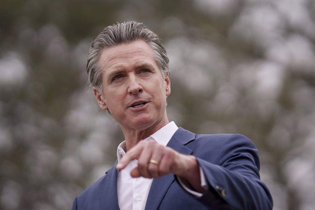 California Gov. Gavin Newsom speaks during a press conference in Los Angeles, Wednesday, Sept. 25, 2024.