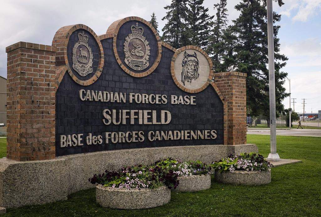 A sprawling military training base more than twice the size of New York City in southeastern Alberta appears to be a shadow of its former self while its future use remains up in the air. The entrance sign to CFB Suffield, Alta., Tuesday, July 26, 2016.