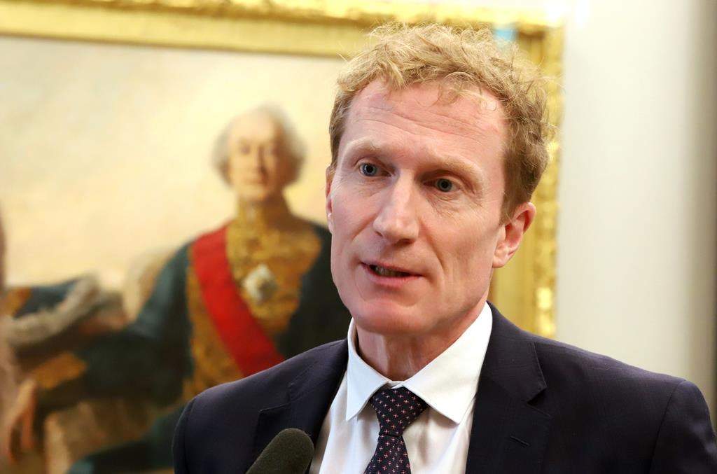 Immigration, Refugees and Citizenship Minister Marc Miller speaks to reporters on Parliament Hill in Ottawa.