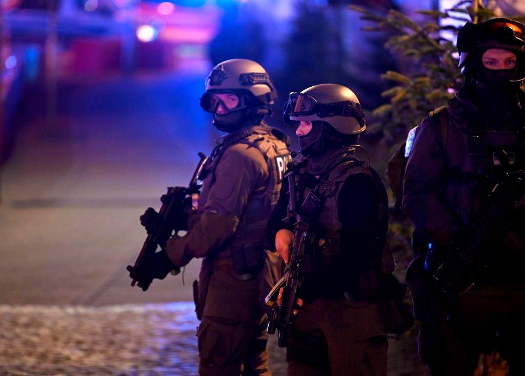 Special police forces attend an incident at the Christmas market in Magdeburg, Germany, Friday Dec. 20, 2024.