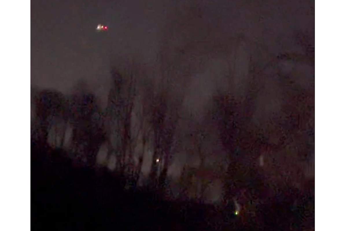FILE - In this image taken from video provided by MartyA45_, several drones appear to be flying over Randolph, N.J., on Wednesday, Dec. 4, 2024.