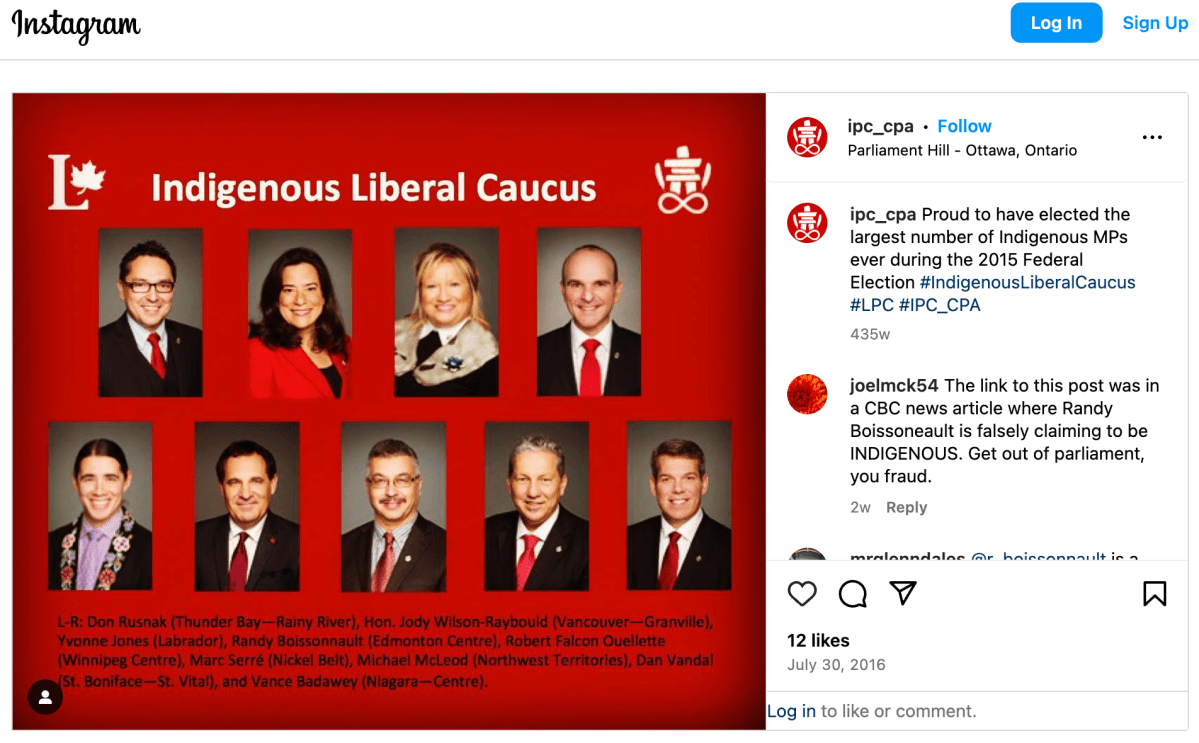 Boissonnault says he came up with ‘non-status adopted Cree’ term - image