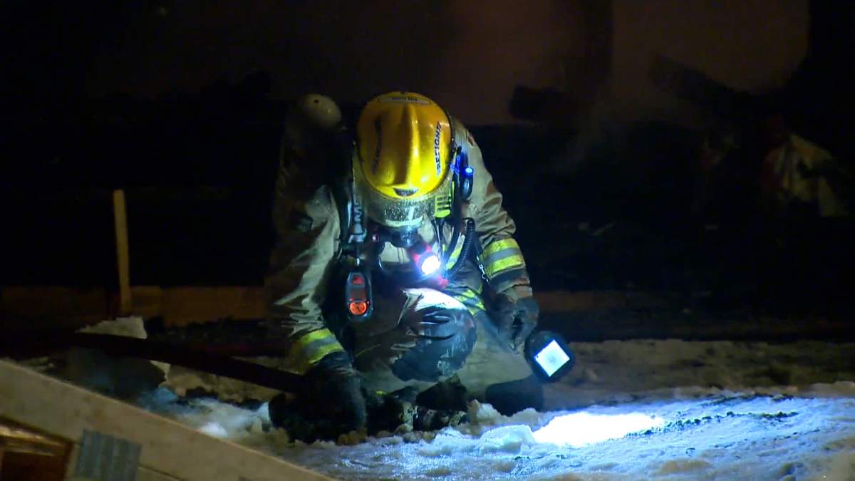 Fire investigators are working with the builder of the homes to try to determine the cause of the blaze.