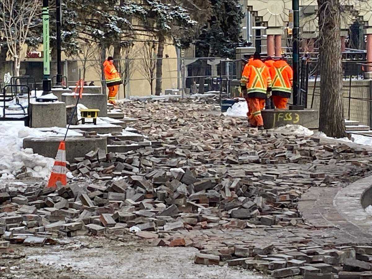 The City of Calgary says more than 5,000 people have applied to have engraved bricks removed ahead of the Olympic Plaza transformation project.