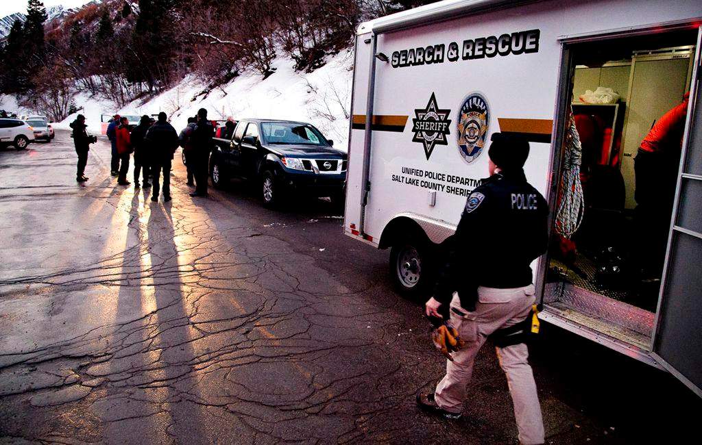 A file photo shows Salt Lake County Sheriff Search and Rescue crews as they respond to the top of Millcreek Canyon, near Salt Lake City, where four skiers died in an avalanche, Saturday, Feb. 6, 2021. THE CANADIAN PRESS/AP-The Salt Lake Tribune, Francisco Kjolseth, *MANDATORY CREDIT*.