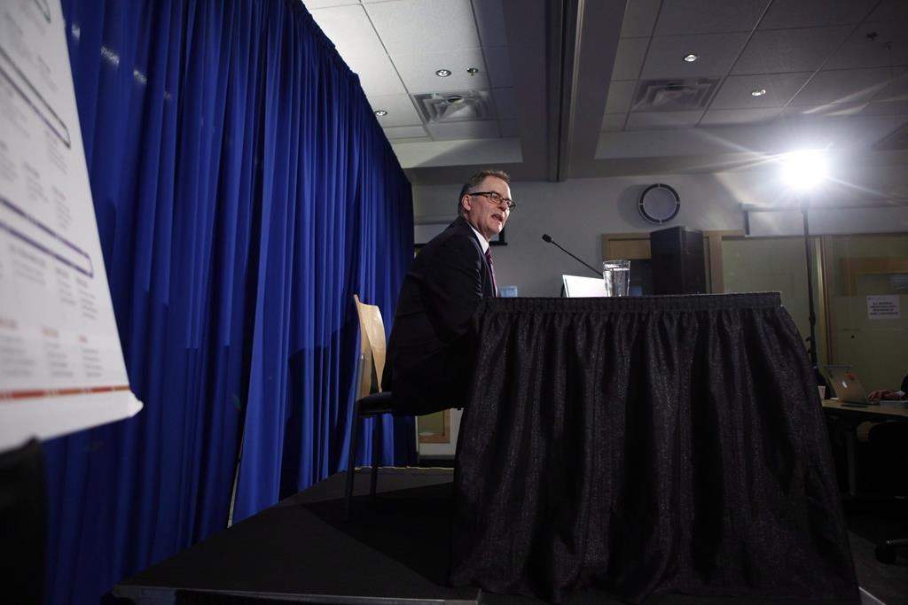 B.C. Ombudsperson Jay Chalke speaks at a press conference in Victoria, April 6, 2017. THE CANADIAN PRESS/Chad Hipolito.