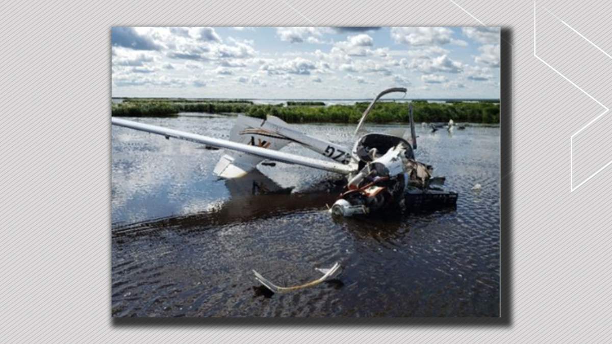 A Diamond  DA20-C1 aircraft owned by the Cooking Lake Aviation Academy crashed into Beaverhill Lake on Aug.11, 2023.
