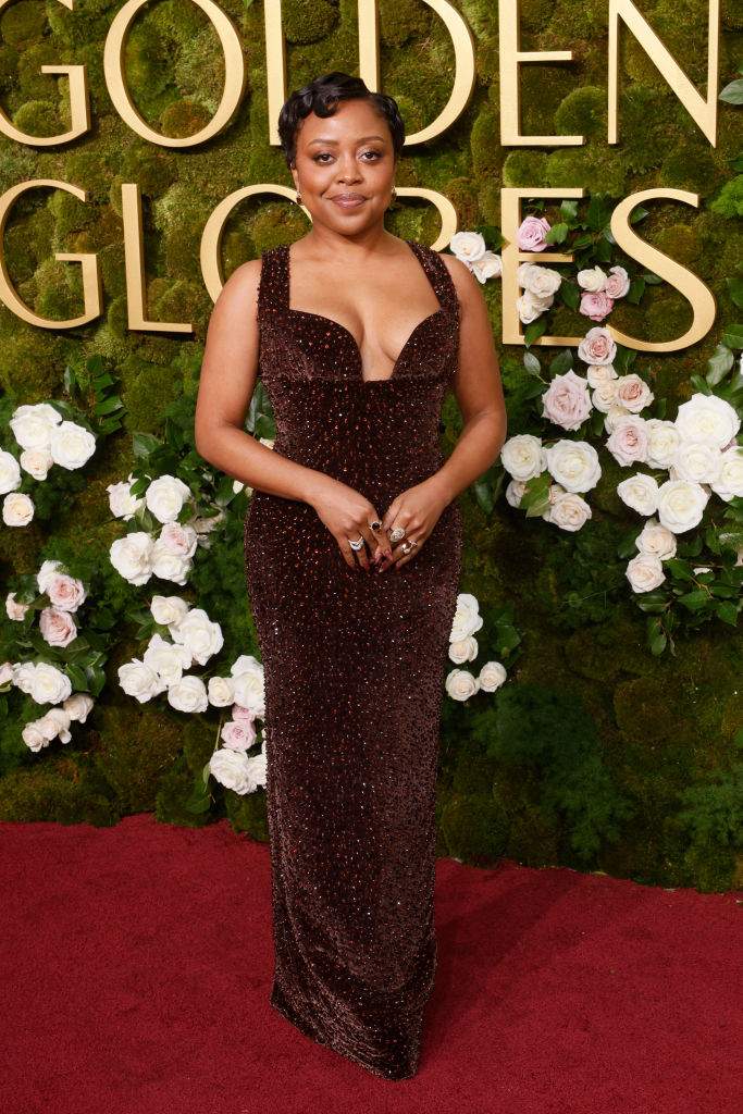 Quinta Brunson arrives for the 82nd annual Golden Globe Awards at the Beverly Hilton hotel in Beverly Hills, California, on January 5, 2025.