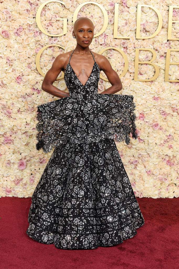 Cynthia Erivo attends the 82nd Annual Golden Globe Awards at The Beverly Hilton on January 05, 2025 in Beverly Hills, California.