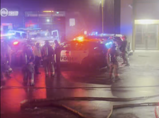 Toronto police on the scene of a collision at George Street and Richmond on Jan. 16, 2025.