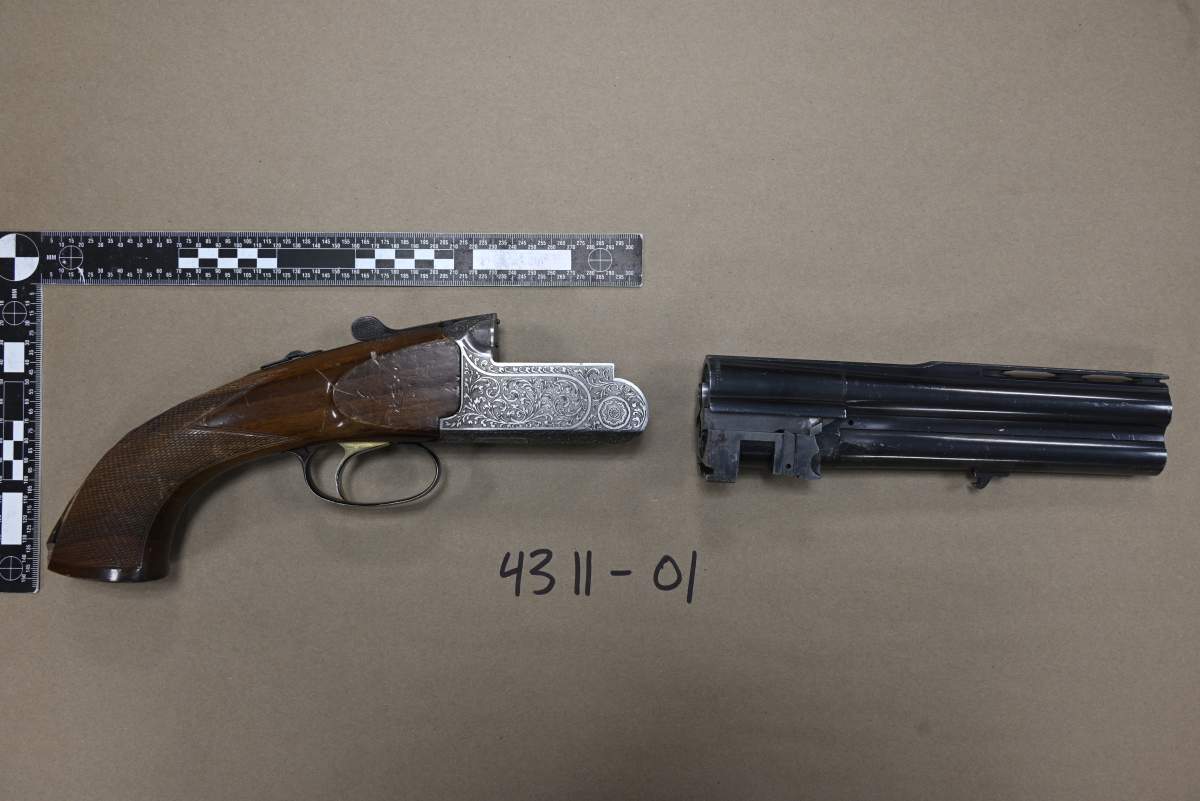 Among the weapons seized by the CPS auto theft team was a sawed-off double-barrel shotgun, two handguns, sawed-off double-barrel shotgun , a 22-calibre rifle, a collapsible baton and and a spiked baseball bat.