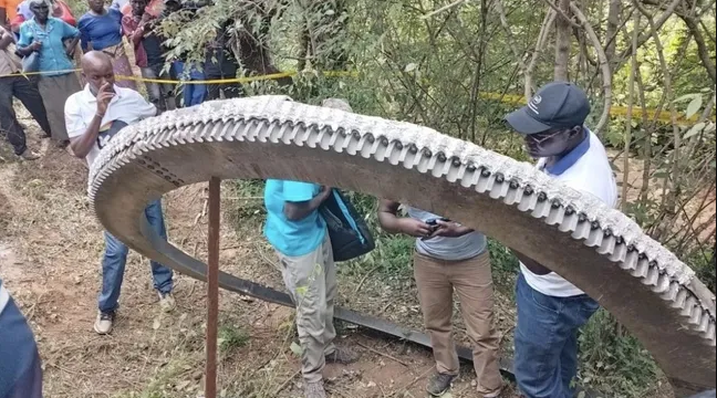 A piece of space debris, possible from a rocket, landed in a small Kenyan village.