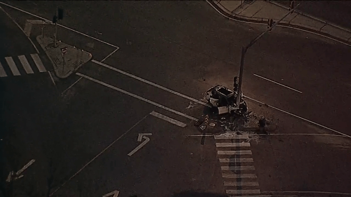 A picture of the car taken from Global's helicopter on Saturday morning.